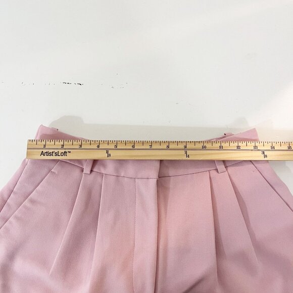 Abercrombie & Fitch Pink Pleat Front High Rise Shorts Pockets - Size 4, 27 - Picture 6 of 8